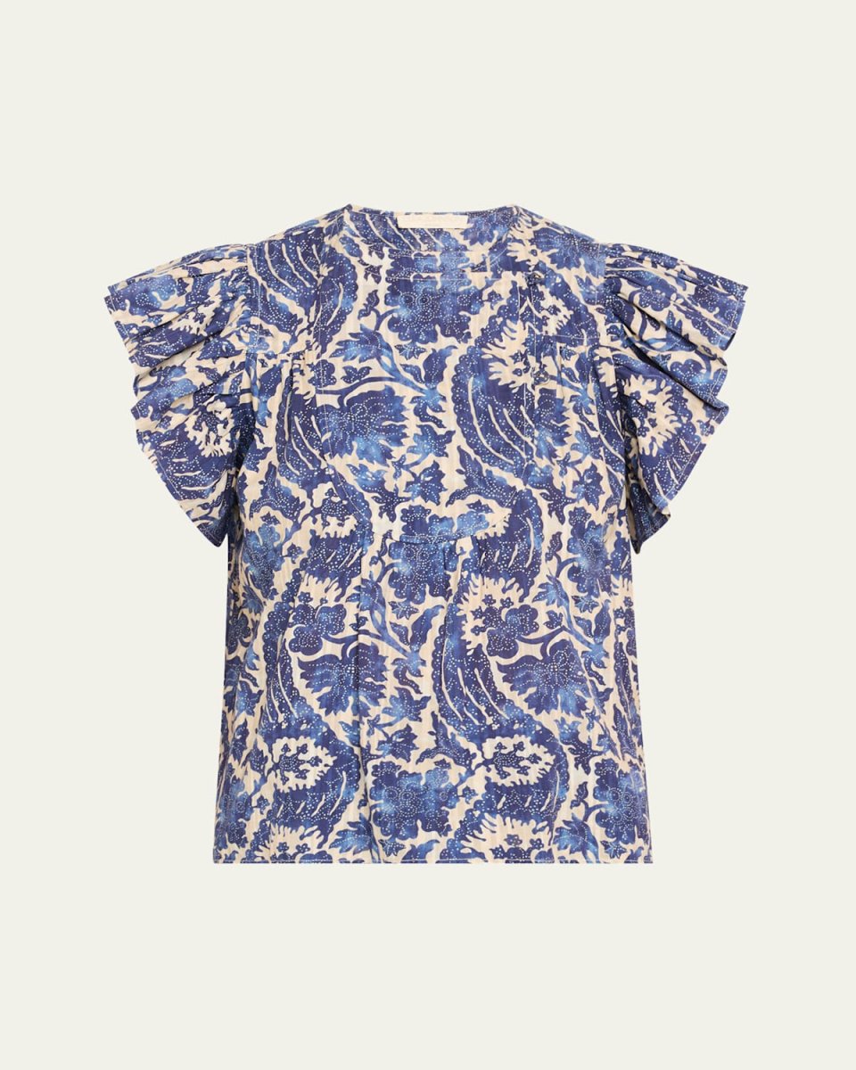 Sienna Flutter-Sleeve Blouse